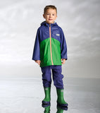 Hatley Boys Navy & Green Colourblock Rain Jacket