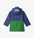 Hatley Boys Navy & Green Colourblock Rain Jacket