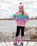 Deux Par Deux Rain Boots In Natural Rubber Pink Glitter