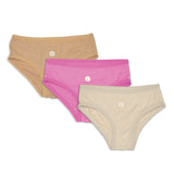 Silkberry Bamboo Girls Bikini Underwear 3 pack (Crocus/Cookie/Almond Milk)