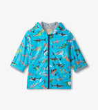 Hatley Boys Colour Changing Shark Party Zip-Up Rain Jacket