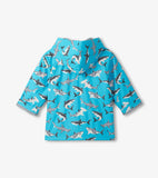 Hatley Boys Colour Changing Shark Party Zip-Up Rain Jacket