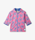 Hatley Girls Colour Changing Heart Burst Zip-Up Rain Jacket