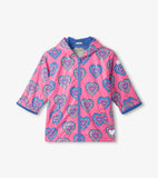 Hatley Girls Colour Changing Heart Burst Zip-Up Rain Jacket