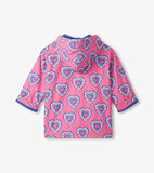Hatley Girls Colour Changing Heart Burst Zip-Up Rain Jacket