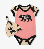Little Blue House Pink Baby Bear Bodysuit & Hat