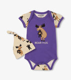 Little Blue House Baby Girls Moose Bear Hug Bodysuit & Hat