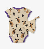 Little Blue House Baby Girls Moose Bear Hug Bodysuit & Hat