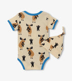 Little Blue House Baby Boys Blue Moose Bear Hug Bodysuit & Hat