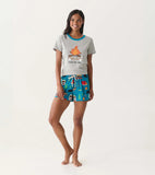 Little Blue House Retro Camping Women’s Sleep Short