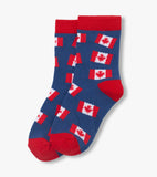 Little Blue House Canada Flag Kids Crew Socks
