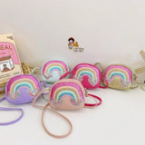 The Find Peaks Cute Rainbow Heart Kids Shoulder Bag