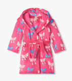 Little Blue House Girls Big Big Bows Fuzzy Fleece Robe