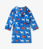 Little Blue Silhouette Fuzzy Fleece Robes