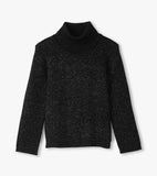 Hatley Girls Black Glitter Turtleneck