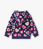 Hatley Girls Bunches Of Hearts Fleece Zip-Up Hoodie