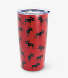 Little Blue House Moose on red Tumbler