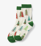 Little Blue House Christmas Trees Kids Crew Socks