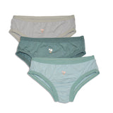 Silkberry Baby Bamboo Girls Bikini Underwear 3 Pack (Blue Cloud/Pine/High Rise)
