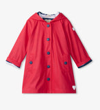 Hatley Red & Navy Button-Up Splash Rain Jacket