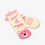 Pink bear kids animal socks