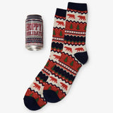 Little Blue House Fair Isle Bear Men's Beer Can Socks