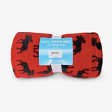 Little Blue House Moose On Red Fleece Blanket