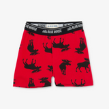 Little Blue House Moose on Red Boy's Boxers Briefs