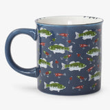 Little Blue House Gone Fishing Ceramic Camping Mug