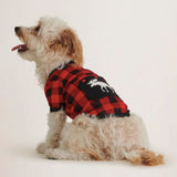 Little Blue House Moose On Plaid Dog Pajama