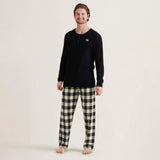 Little Blue House Cream Plaid Men's Pajama Pants