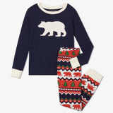 Little Blue House Fair Isle Bear Kids Appliqué Pajama Set
