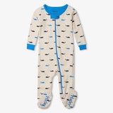 Hatley Nautical Whales Organic Cotton Fotted Coverall