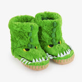 Little Blue House Alligator Kids Fuzzy Slouch Slippers