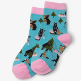 Little Blue House Life in the Wild Pink Kids Crew Socks