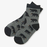 Little Blue House Charcoal Bears Kids Crew Socks