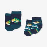 Little Blue House Game Fish 2pack Baby Socks