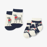 Little Blue House Navy Bandana Labs 2pack Baby Socks