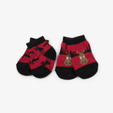 Little Blue House Moose on Red 2pack Baby Socks
