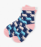 Little Blue House Cottage Bears Kids Crew Socks