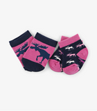 Little Blue House Cottage Moose 2-Pack Baby Socks