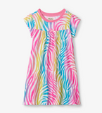 Rainbow Zebra Short Sleeve Nightdress