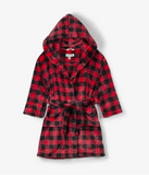 Little Blue House Buffalo Plaid Kids Fleece Robe