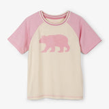 Little Blue House Pink Bear Kids Heritage Raglan Tee