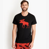 Little Blue House Moose on Red Men's Tee