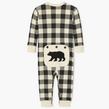 Cream Plaid Baby Union Suit