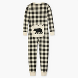 Little Blue House Cream Plaid Kids Union Suit