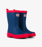 Hatley Matte Navy & Red Rainboots