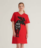 Little Blue House Red Moose be Dreaming Women’s Sleepshirt