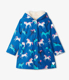 Hatley Prancing Horses Colour Changing Sherpa Lined Splash Jacket